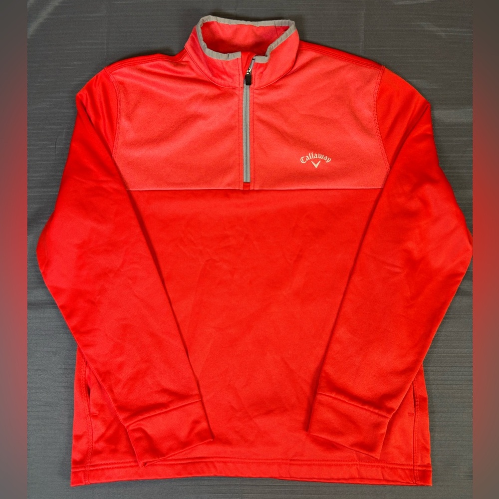 Callaway Men’s Quarter Zip Golf Pullover Red Size Large Fleece Performance